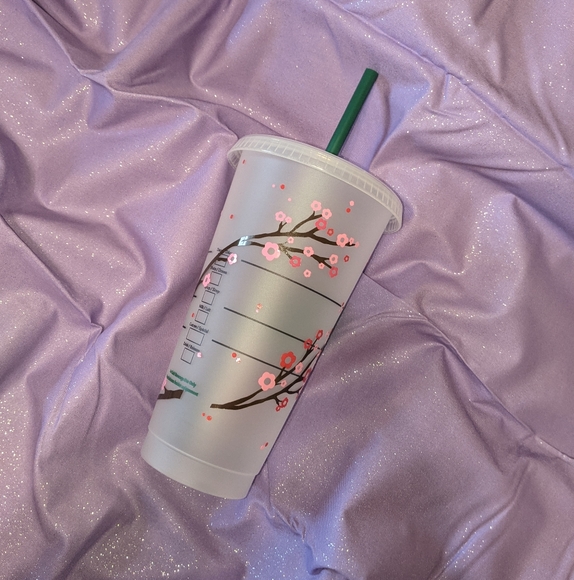 cherry blossom inspired starbucks cup tumbler - Picture 6 of 8